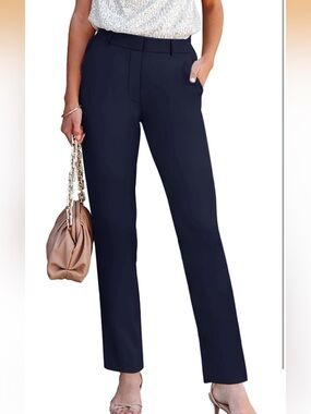 NEW NIMIN Women High Waisted Dress Work Ankle Pants 28" Inseam Office Bus Casual